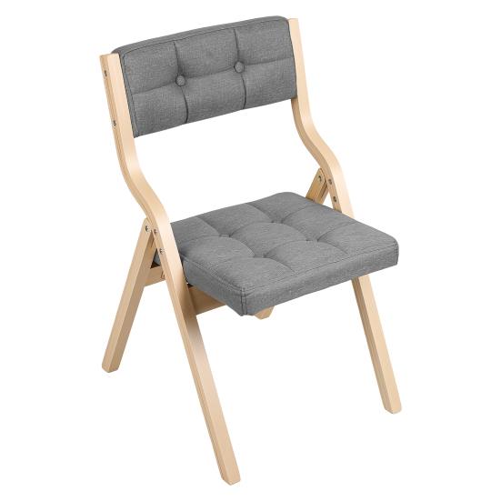Ergonomic Folding Chair 2Pcs Wooden with