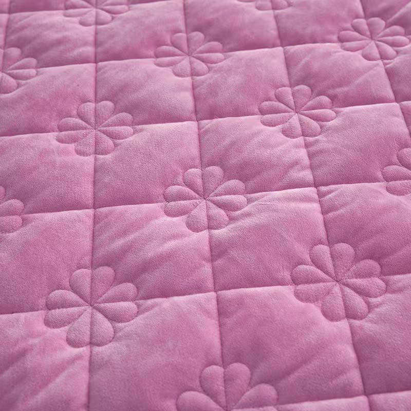 Jednokolorowy, królewski, rozmiar Queen, miękki, ciepły, aksamitny pokrowiec na materac, gruby, koralowy polar, pikowany, prześcieradło z dopasowaną gumką, nie zawiera poszewki na poduszkę