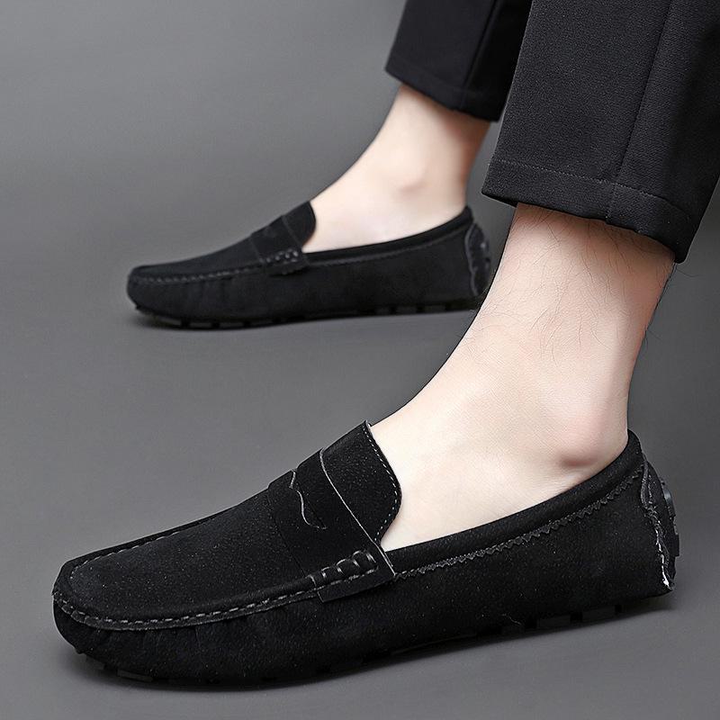 Men's Suede Hand-Stitched Driving Shoes with Soft Soles