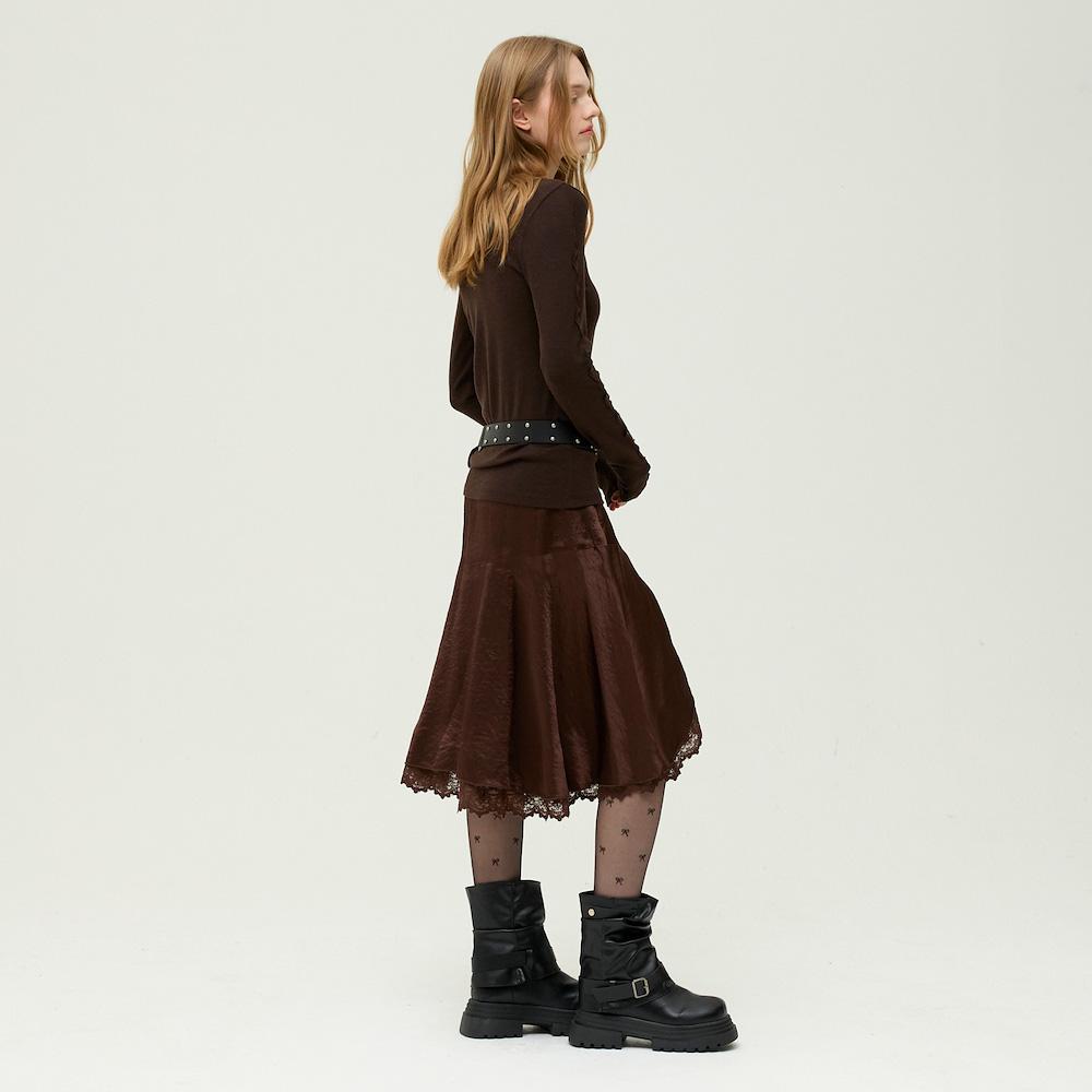 Ibiem Layered Satin Midi Skirt Emq3Wsk200