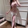 New swimsuit women's pure desire split bikini three-piece tube top sexy fishing net skirt island vacation hot spring