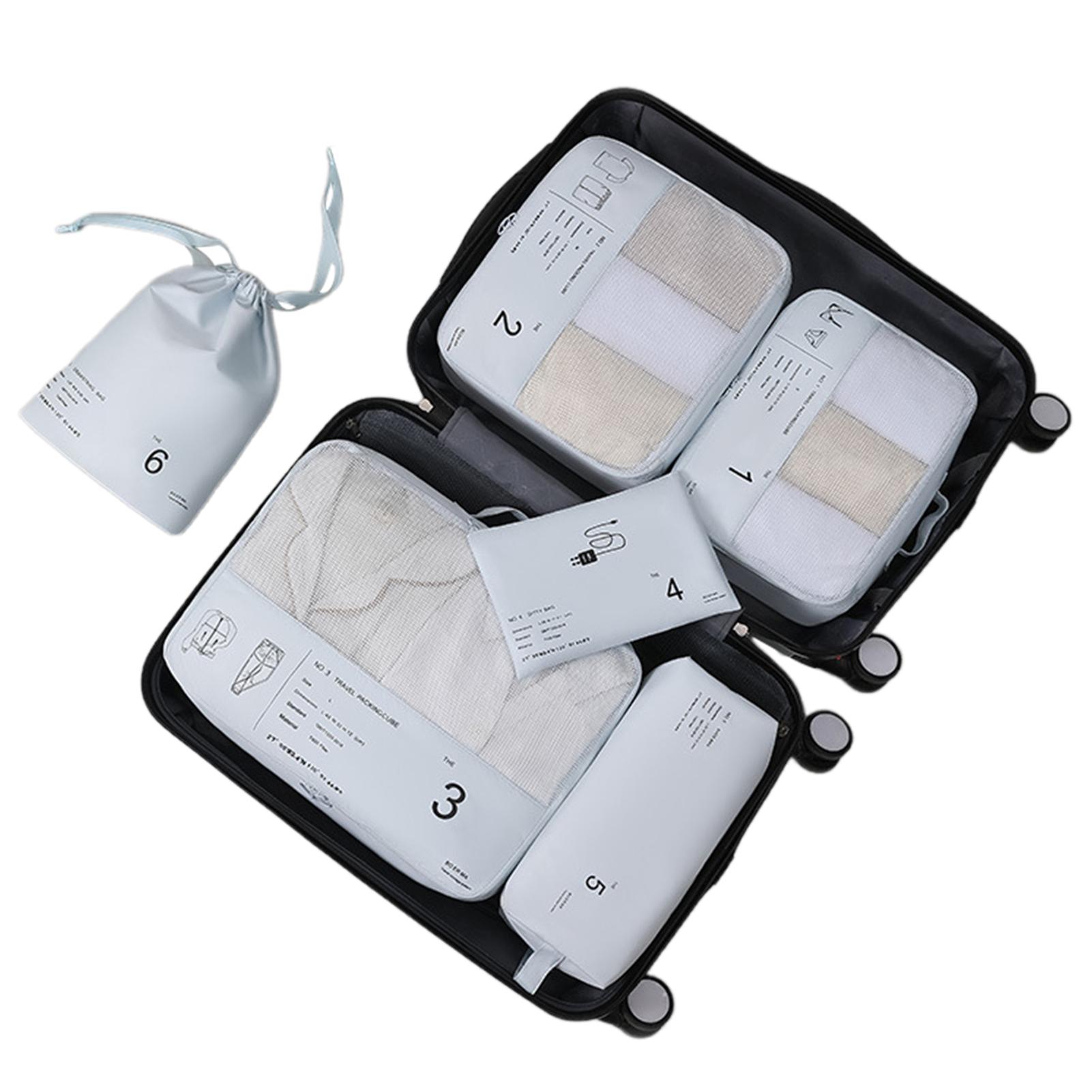 

6 шт. упаковочных кубиков для чемоданов, легкие застежки-молнии, органайзер для чемодана, сумка, дорожные аксессуары, органайзер