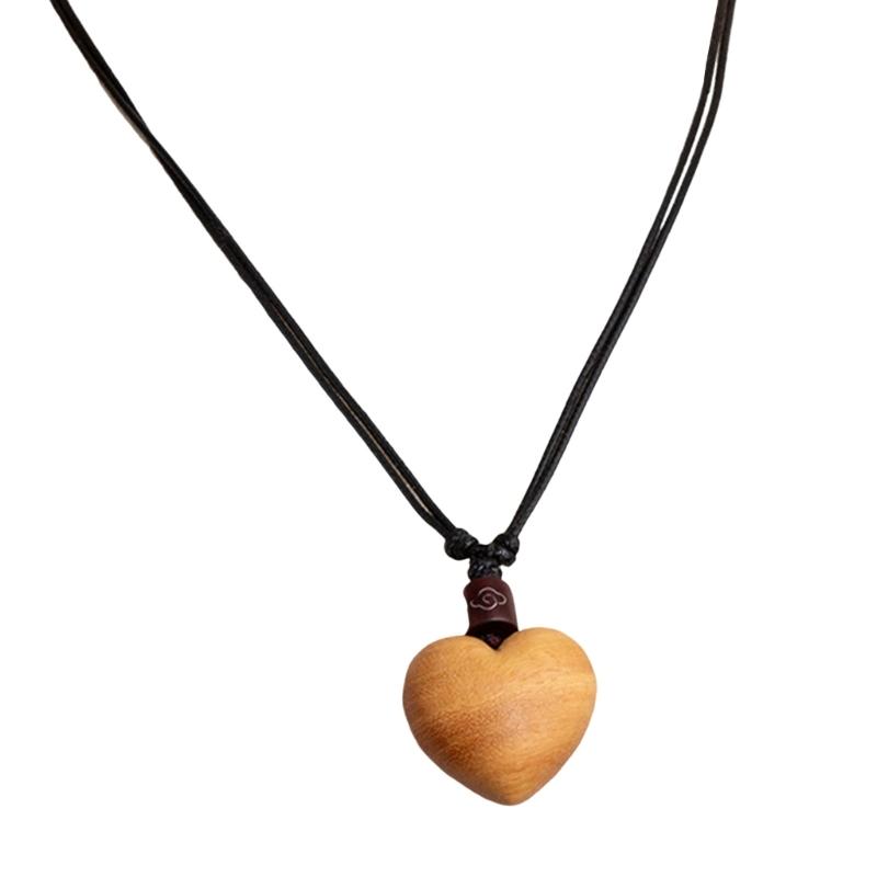 Ethnic Hand Braided Cord Necklace Featuring Openable Wood and Zinc Alloy Pendant for Cultural Fashion Stress Relief