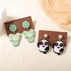 Fashionable, Sweet and Cute Acrylic Sheet Imitation Pearl Bear Earrings Are Versatile and Suitable for Daily Women's Wear