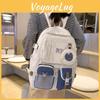 Nylon Backpack Student Girl School Bag With Laptop Pocket For Casual Daily Wear