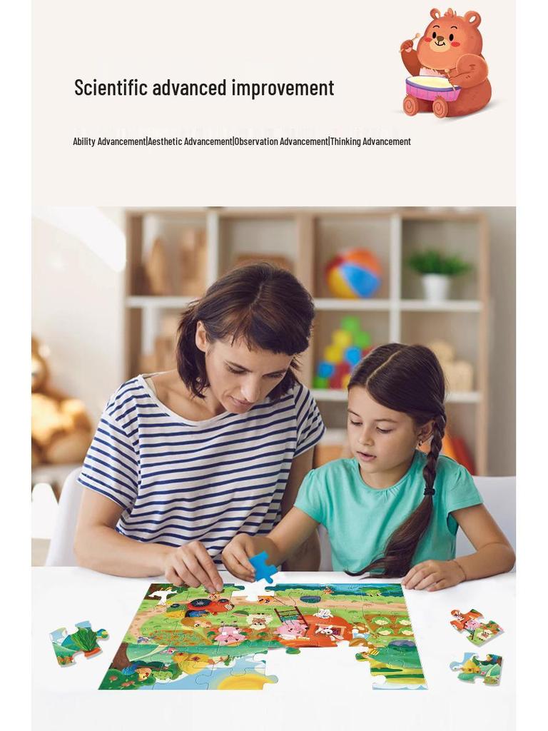 Educational Cartoon Jigsaw Puzzle for Kids Ages 3-6, Ideal Gift for Kindergarten Boys and Girls