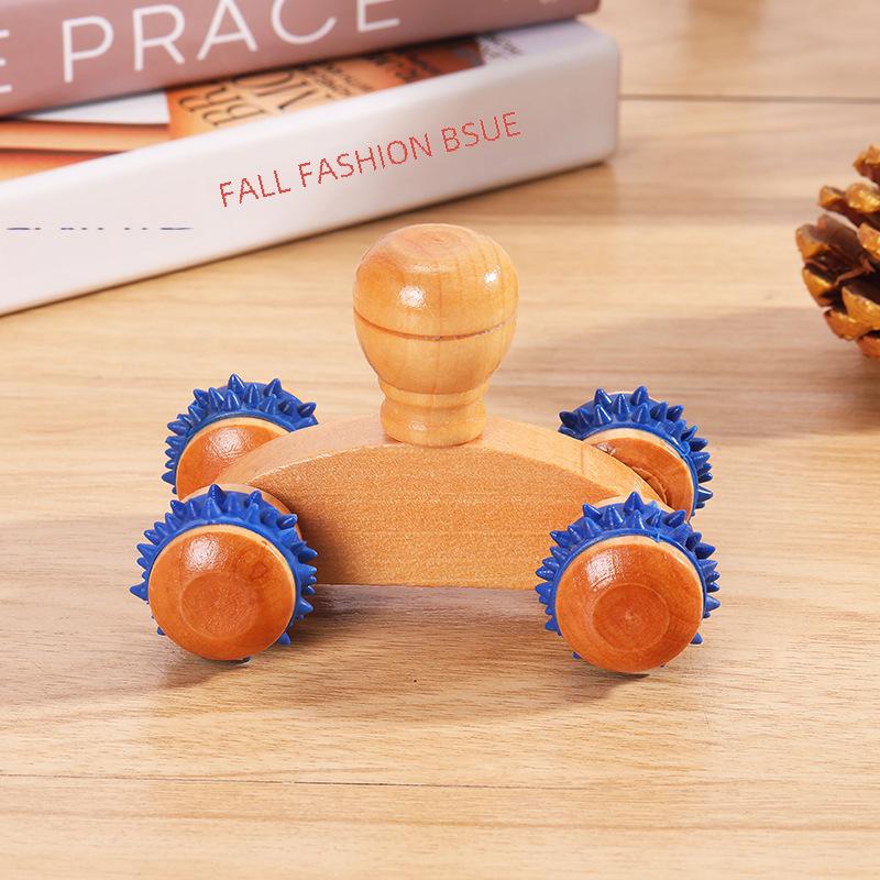 Handheld Wooden Roller Massage Hammer for Face, Foot & Acupoint Therapy