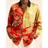 New 10 color men's long sleeved shirt with 3D printed collar button pattern casual top men's long sleeved top