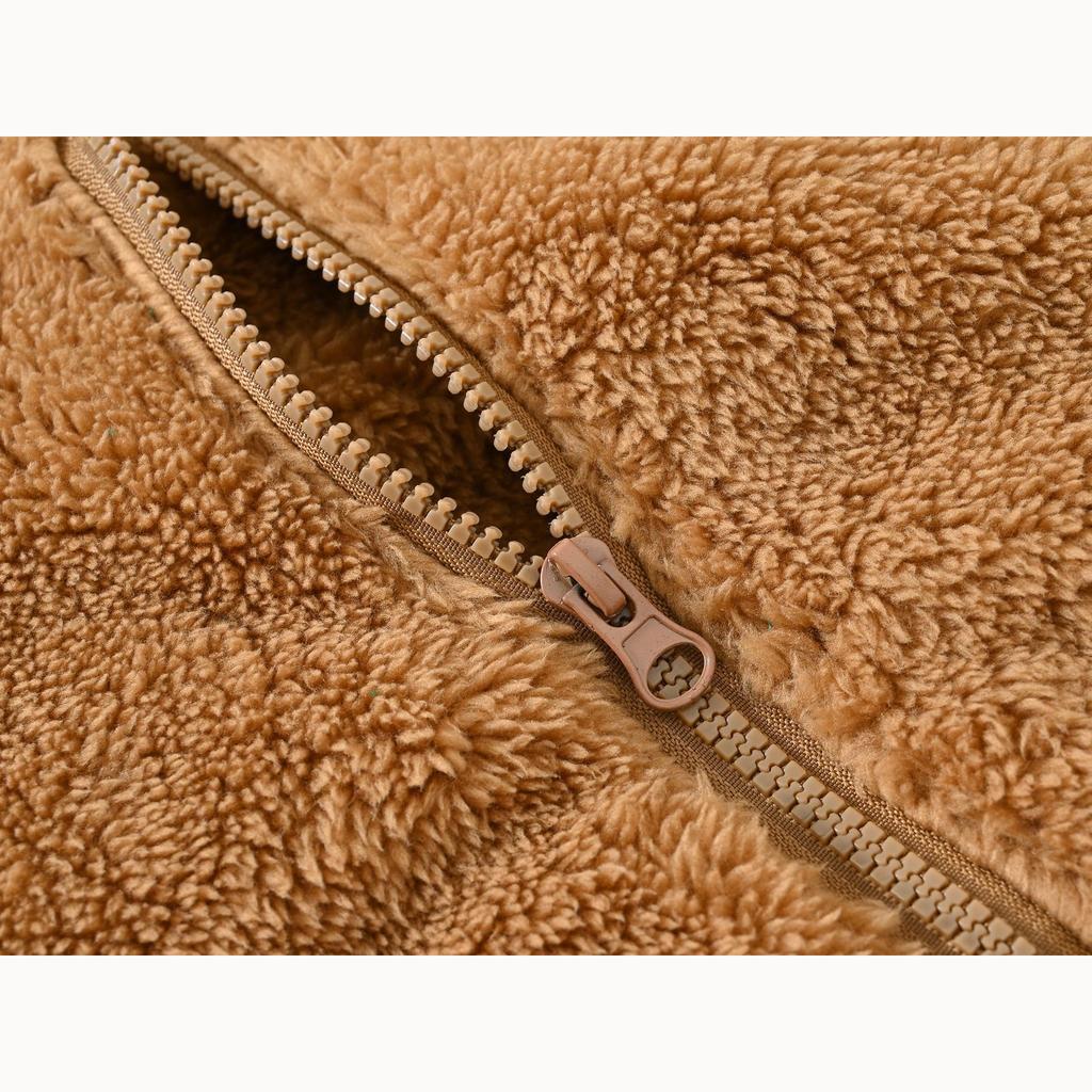 Fleece Children's Jackets Splicing Sleeve Cute Warm Fleece Boys and Girls Casual Sweater Warm Coat