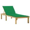 Green Impregnated Pine Wood Chaise Lounge - vidaXL - Adjustable - Cushion Included