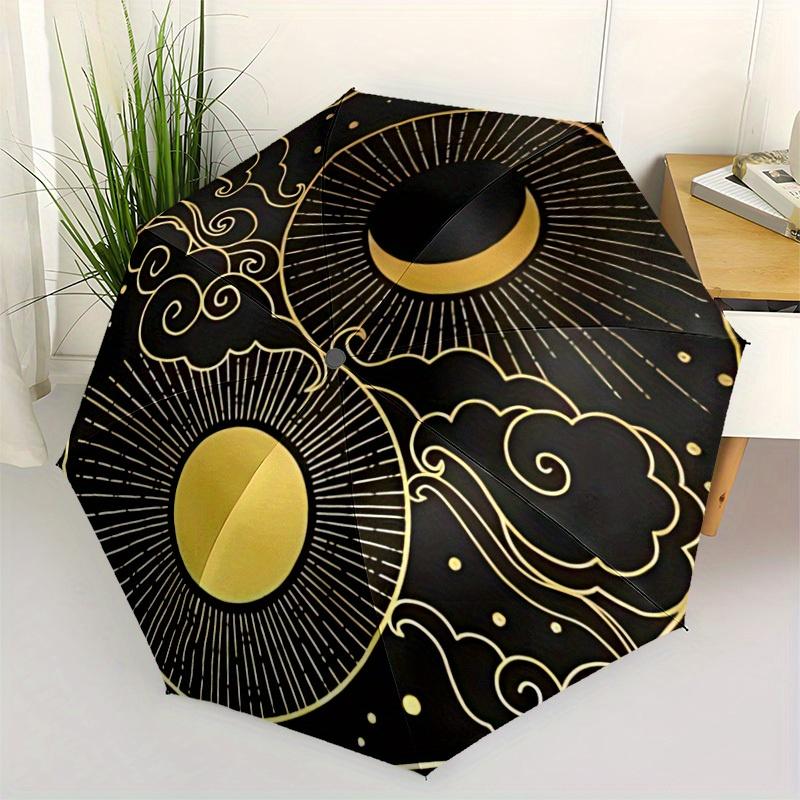 1pc Sun Moon Auto Open/close, All-Season Portable Folding Umbrella for Women & Men, Travel, Everyday, Formal Events -06226