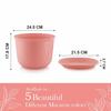 10 Inch Plastic Round Flower Pots with Tray for Home, Terrace, Garden Etc | Pack of 05 | Pink Color | for Home Indoor & Outdoor Gardening Plants