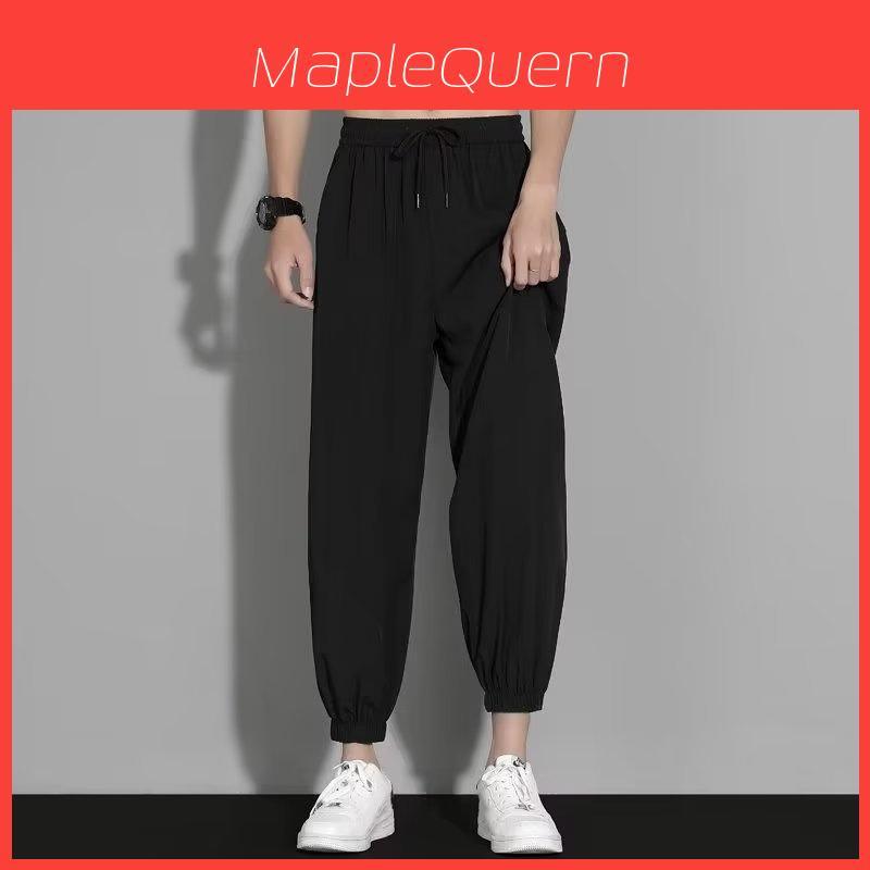 Casual Pants Men Summer Thin Fabric Straight Leg Lounge Trousers For Youth