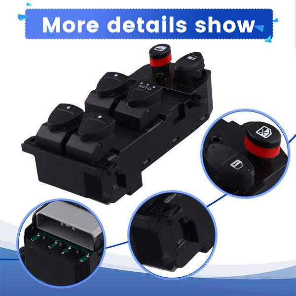 Black ABS Electric Window Switch 35750-SNV-U015, 1 pc: Fits