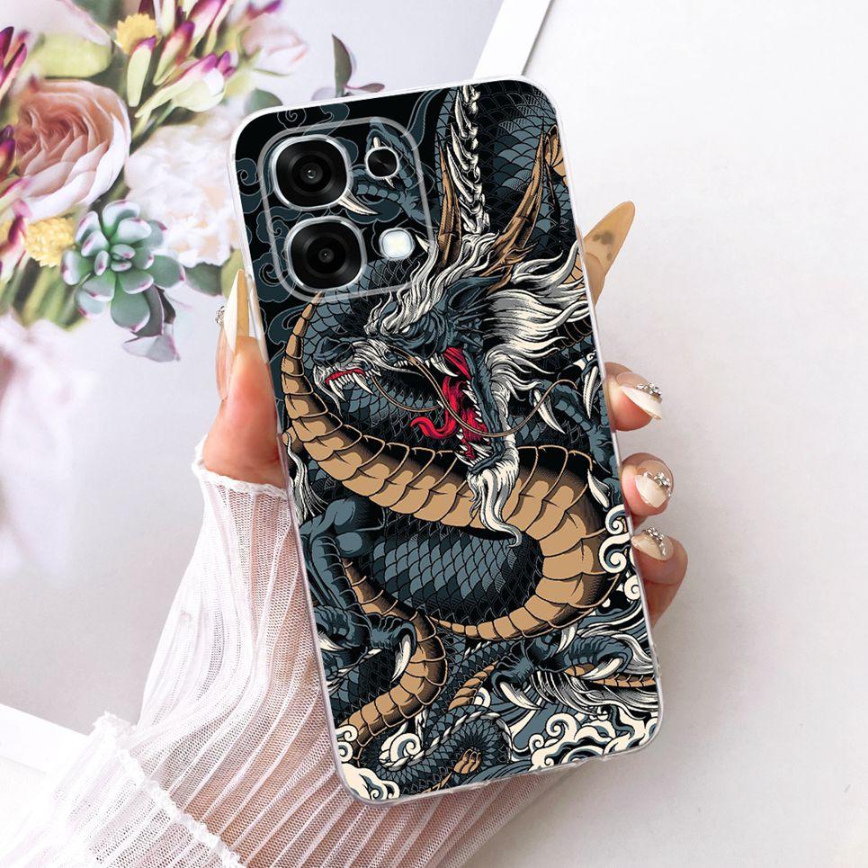 For Oppo A6 Pro 4G 5G Phone Case On Oppo CPH2799 CPH2781 Casing Cool Dragon Lion Tiger Cartoon Back Cover Clear Soft Silicone