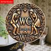 Wooden Hanging Decorative Signs, Bathroom Decorations, 2D Flat Pendants, the Pattern Is Two People and the ”WC" Logo, a Housewarming Gift for Friends