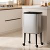 Wheeled Trash Can Open Top Bin with Wheels Rolling Garbage for Kitchen, Living Room,
