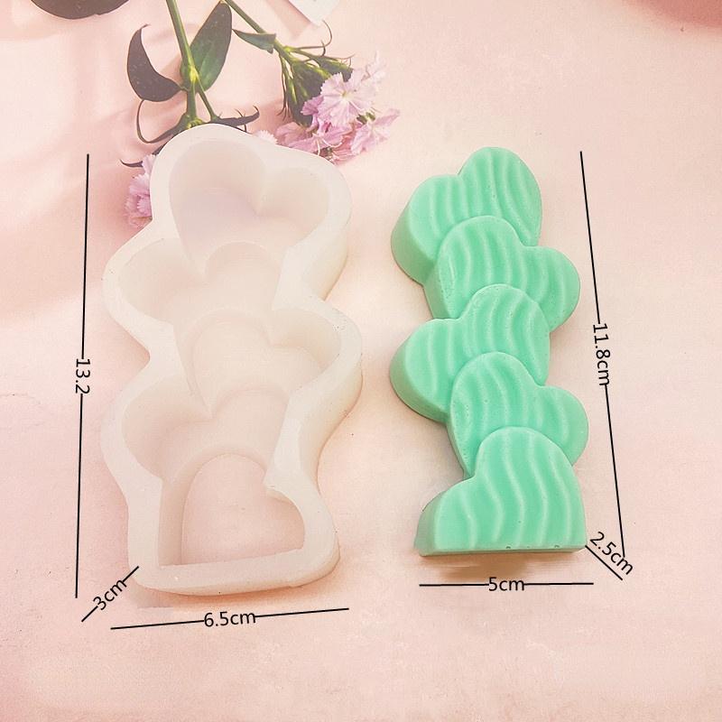 

3D форма сердца и цветка, сложенная форма для свечей, силиконовая форма для шоколадного торта ручной работы «сделай сам»