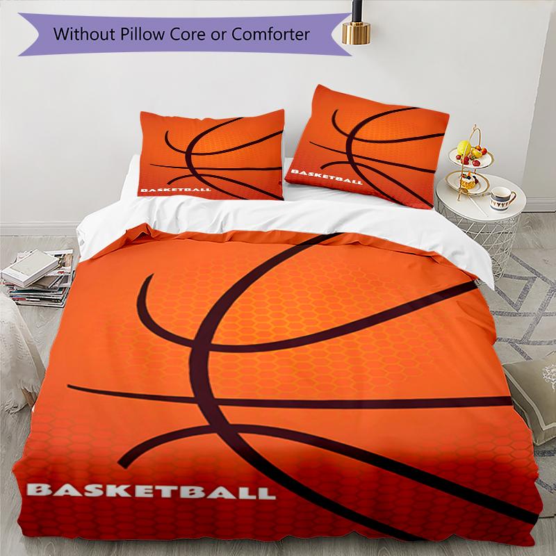 3pcs Basketball Bedding Set Duvet Cover Closure Includes 1 Duvet Cover & 2 Pillowcases, Soft and Comfortable for All Seasons.