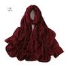 New Women's Soft Solid Color Elastic Breathable Wrinkled Jersey Headband Scarf Muslim Ramadan Hijab Wrap Hijabs