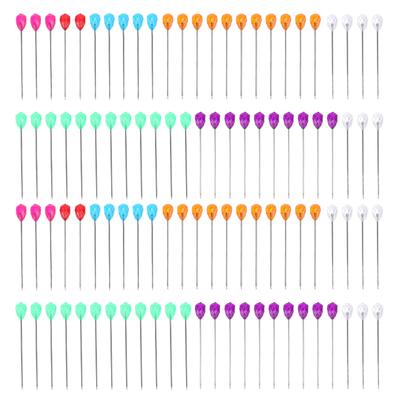 100Pcs Diamond Head Pin Pear Shaped Straight Colored Transparent for Floral Bouquets Sewing