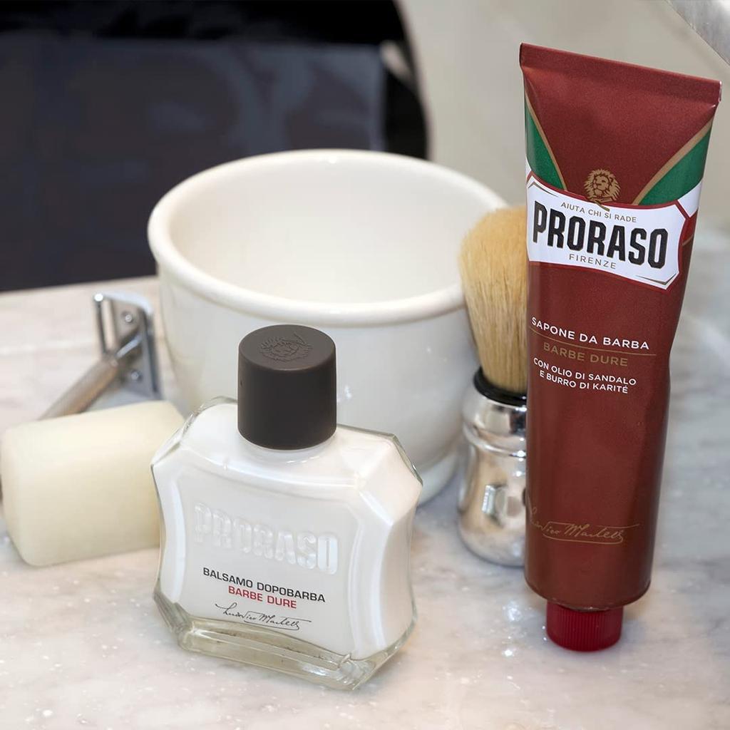 PRORASO Shaving Brush Shaving Soap Foaming Brush Pig Hair Shaving Razor Made in Italy & (Norish) 100%