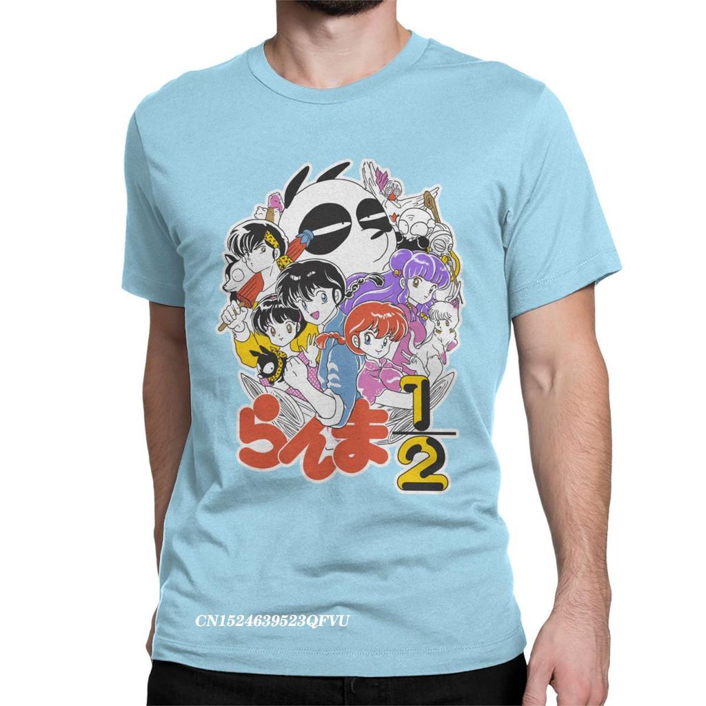 Awesome Ranma 1/2 Anime Changing Warrior T-Shirts Men Round Collar Pure Cotton Tshirt Harajuku Tees Adult Tops