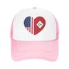 Amazigh Rifian American Pride Heart USA Flag Custom Mesh Baseball Caps Unisex Camping Unisex Beach Golf Hat Trucker Cap