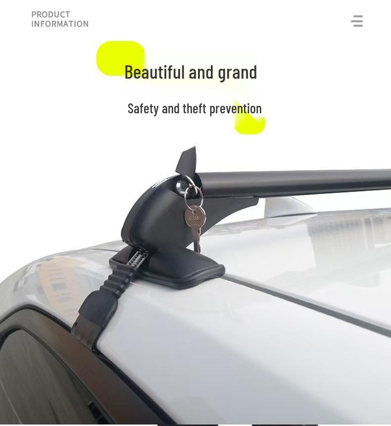 Lockable Aluminum Crossbars for Car Roof Racks and Luggage