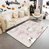 Halloween Bats Area Rug 3x5, Boho Vintage Floral Rugs for Living Room Gothic Damask Washable Rug, Antique Decor Goth Silhouette Dark Shadows