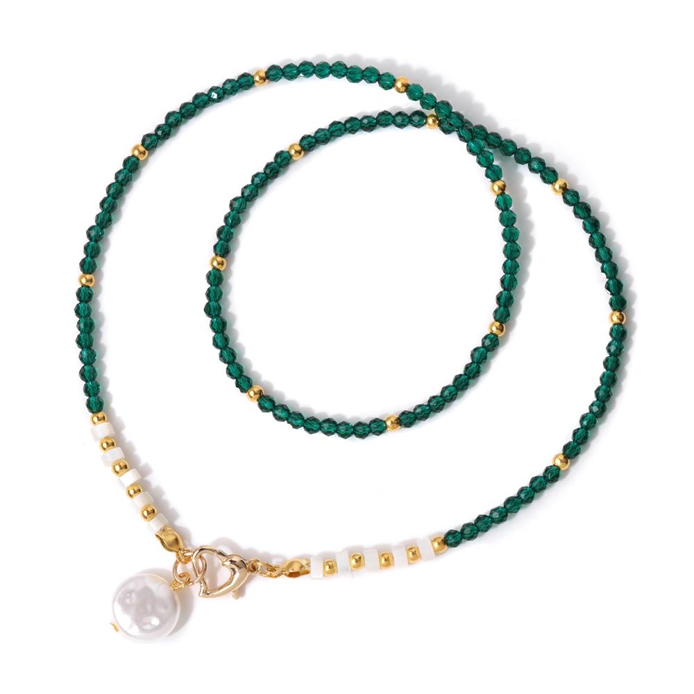 Baroque Pearl Pendant Necklace for Women 3mm Natural Stone Beaded Heart Buckle Necklaces Vintage Wedding Elegant Jewelry Gifts