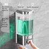 1/2/3 Stück 500 ml Seifenflüssigkeitsspender Wandmontiert Große Kapazität Händedesinfektionsmittelspender Manueller Druck Lochfrei Duschgel-Box