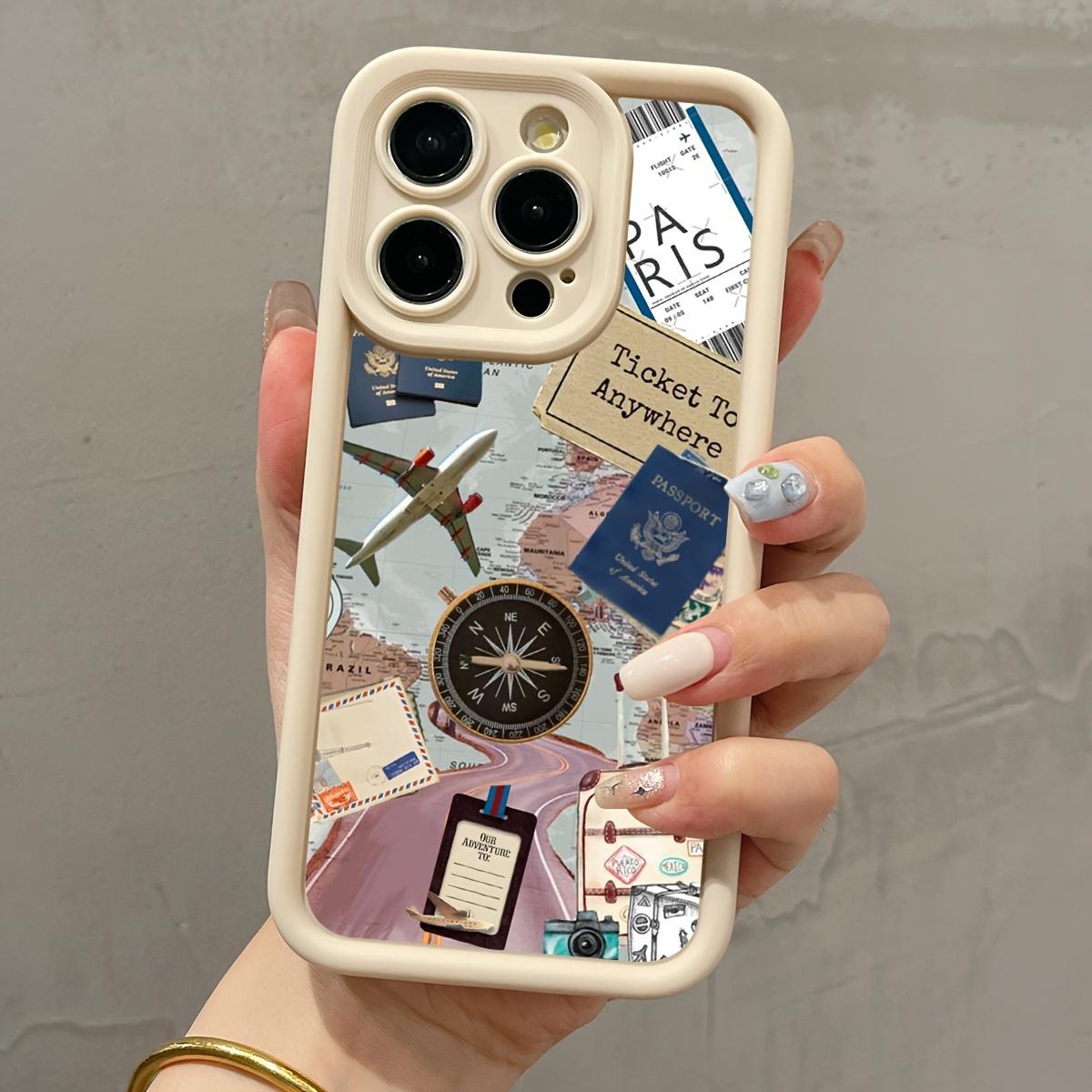 

Vintage Travel Collage with Ticket to Anywhere Art Phone Case for iPhone 17 16 15 14 13 12 11 Series Pro Max Plus iphone 12 Pro