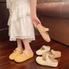Thick bottom heightening bag head half slippers women's outer wear summer new one-pedal cool slippers