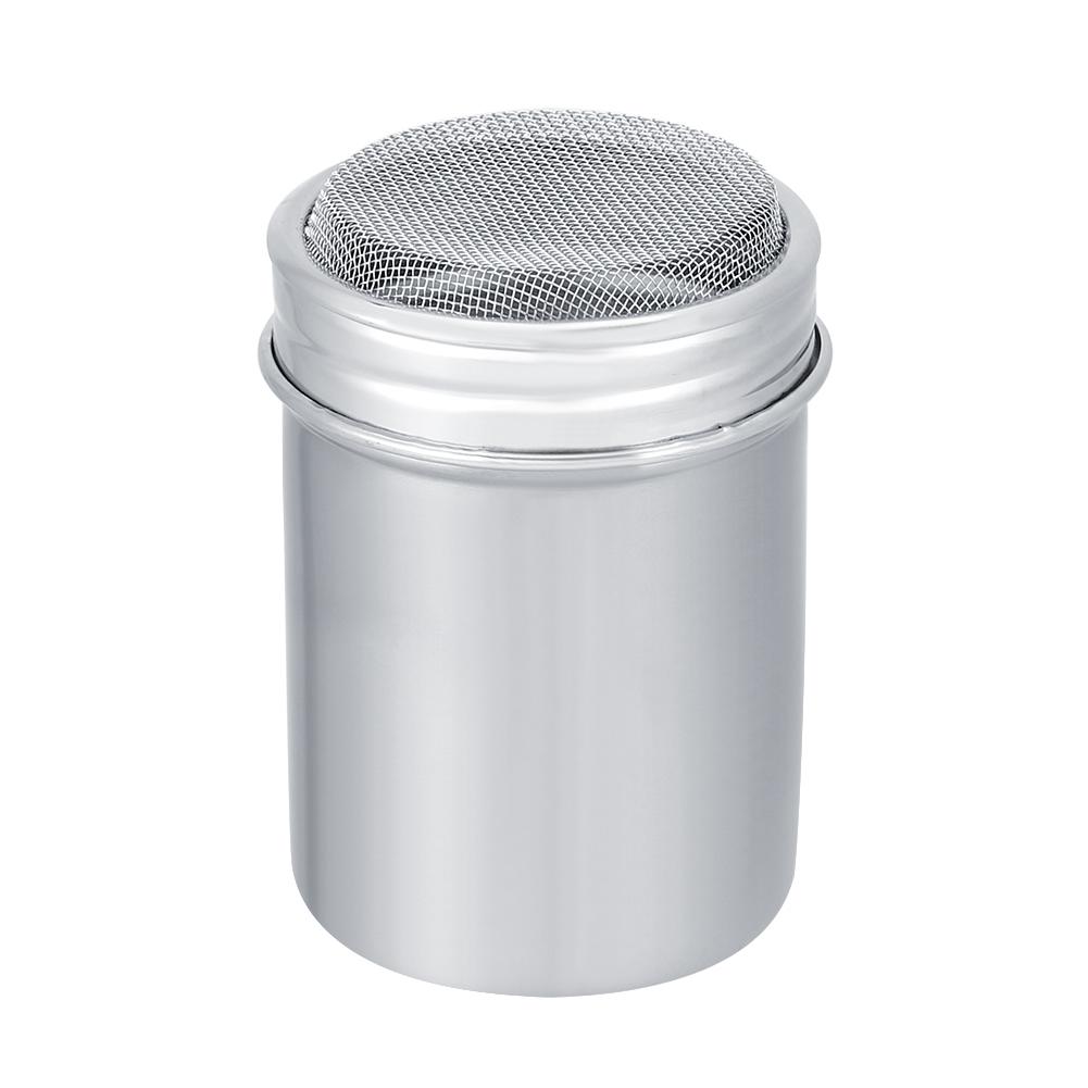 Stainless Steel Powder Shaker Pot Cocoa Sugar Coffee Pepper Spice (Concave L)