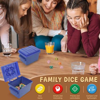 2/4/6 Player Fast Paced Dice Game Diverse Gameplay Fun 4-Player Board Family Dice Game with Box for Travel Party and Game Night