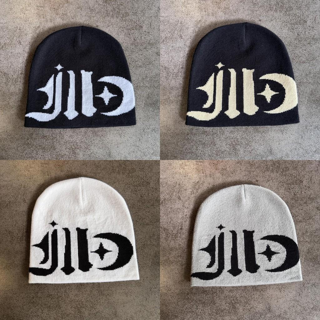 Style Moon Street Star Pattern Neutral Knitted Hat For Autumn Winter And