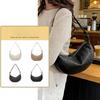 Lychee pattern soft leather crescent armpit bag shoulder women's bag