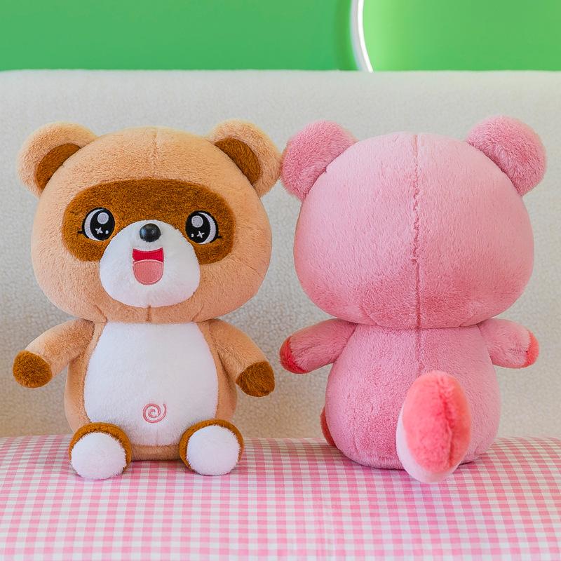 Cartoon Little Raccoon Plush Toy Kawaii Stuffed Anime Bear Doll Soft Sofa Cushion Kids Sleeping Accompany Pillow Birthday Gifts