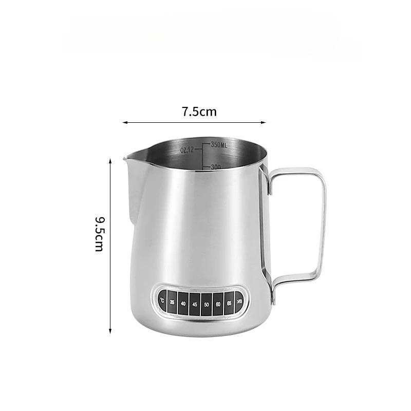 Coffee Milk Frother Jug Temperature Sensing Patch Stainless Steel Accurate Scale Volume Control Advanced Professional CoffeeTool