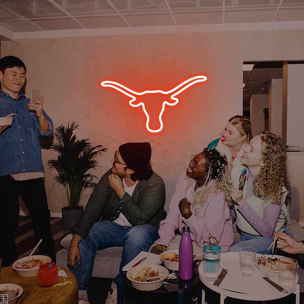 Ox Horn Neon Sign for Wall Decor College Neon Led Sign for BedroomDorm Decaration Graduation Gifts