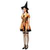 Witch Costume Women Halloween Cosplay Dress Set Sexy Gothic Party Outfit Pumpkin Theme Role Play