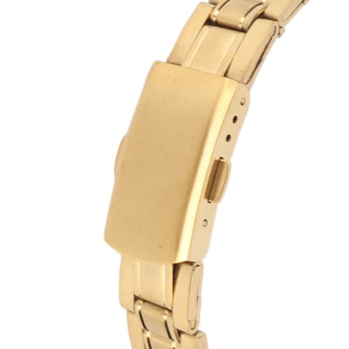 Akozon Stainless Steel Watch Buckle Replacement Metal Band Strap for Men and Women, Gold, Quick Release, Double Lock (12mm)