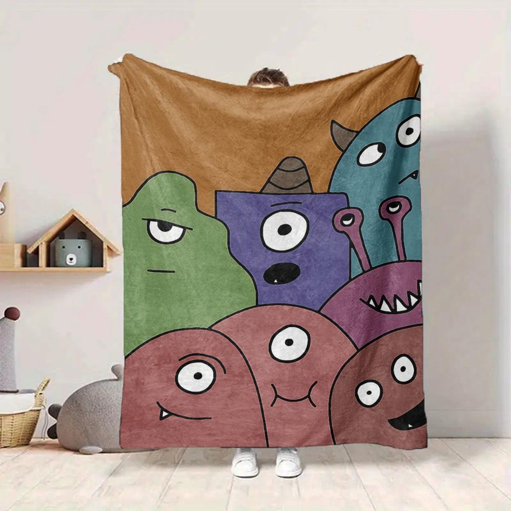 1pc Monster, Cartoon Blanket Warm, Cozy, And Soft, Suitable for Sofas, Beds, Cars, And Office Use.Perfect for Camping And Travel, Making It a Great Gi