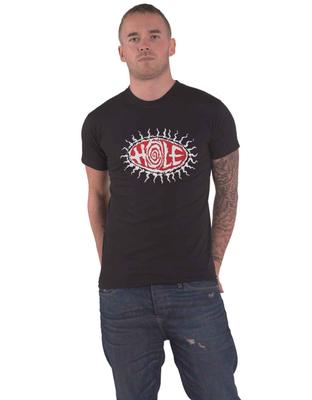 Hole T Shirt Eyeball Band Logo New Official Mens Black
