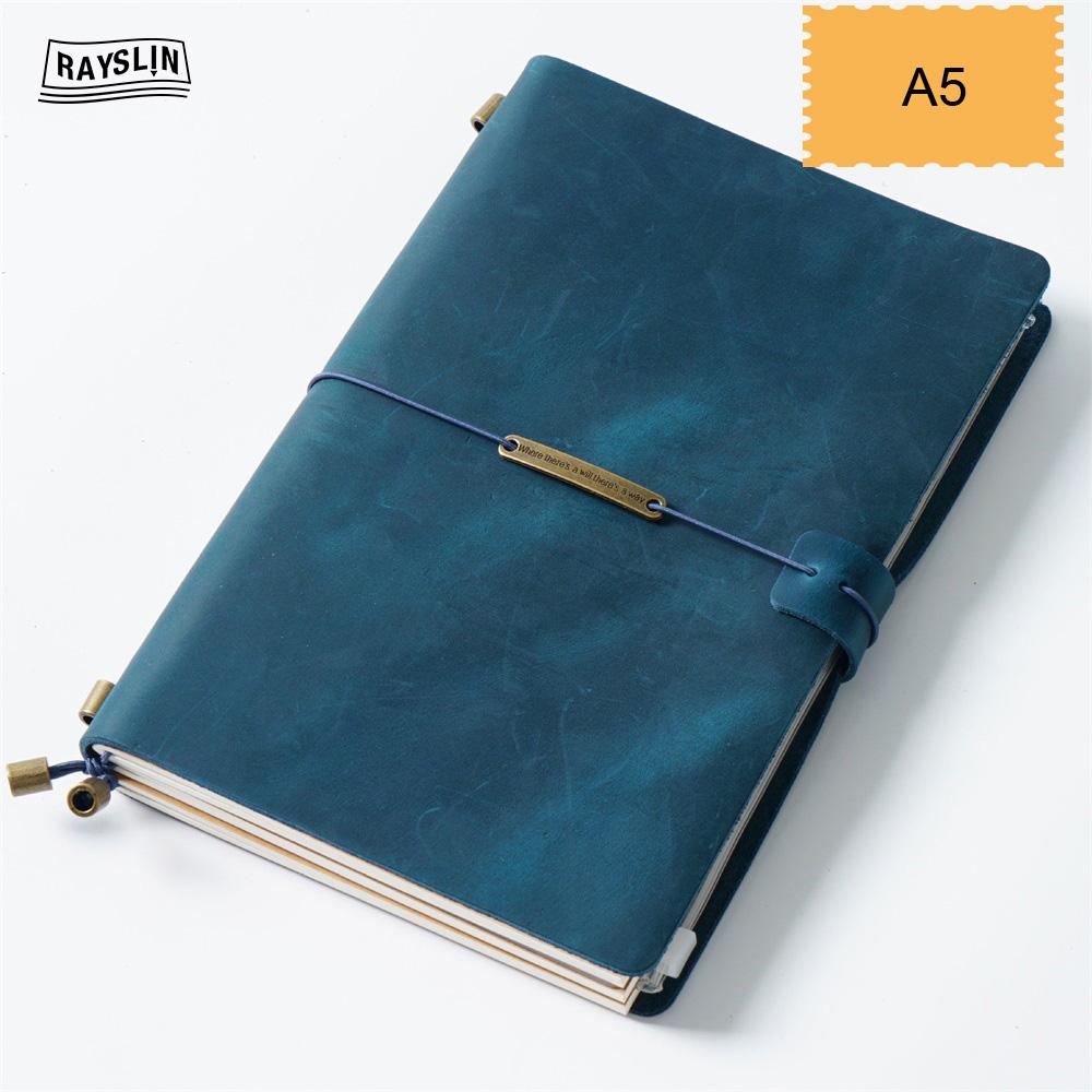 7 Farben 4 Größen Reisetagebuch Echtes Leder Cover Handgefertigtes Notizbuch DIY A5 Tagebuch Büro Schule Notizbuch Kostenlose Namensprägung