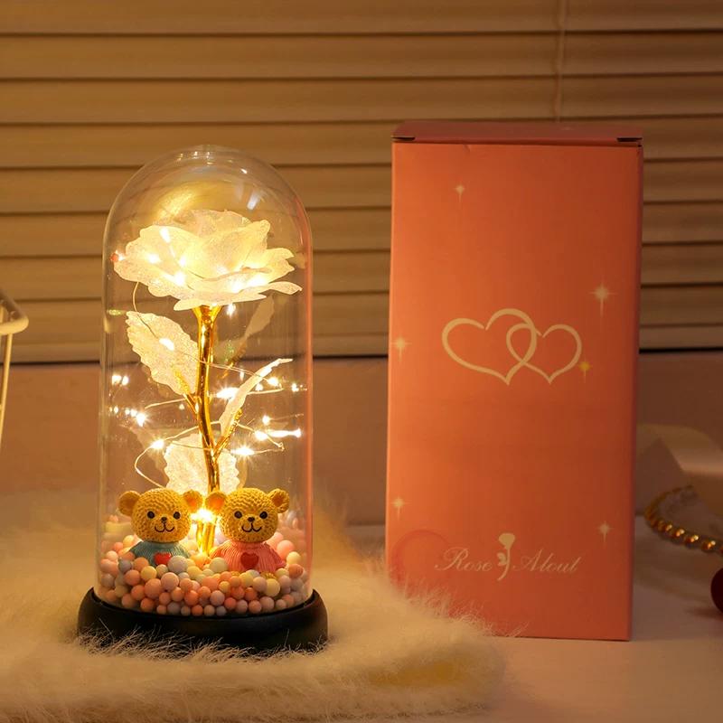 Eternal Bouquet Rose Night Light Ornament Bedroom Decoration Birthday Gift Girls Girls Children Senior Sense Qixi Festival