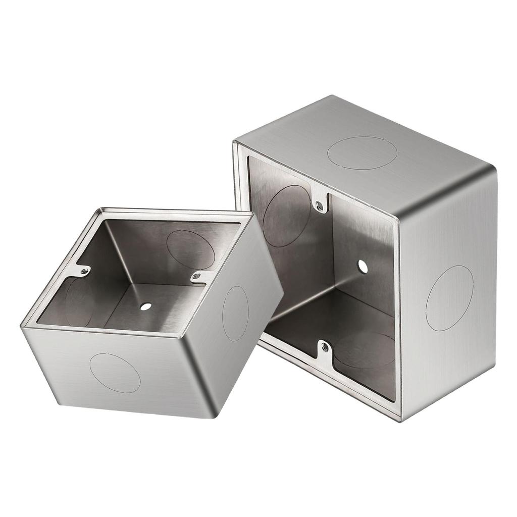 Edelstahl Typ 86 Anschlussdose Metallsteckdose Rückwandkasten Quadratischer Schalterkasten