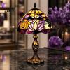 Gothic Night Lamp Halloween Pumpkin Ghost Table Light, USB Stained Glass Art Lightweight Light Lamp, Vintage Decorative Desk for Holiday Party Home