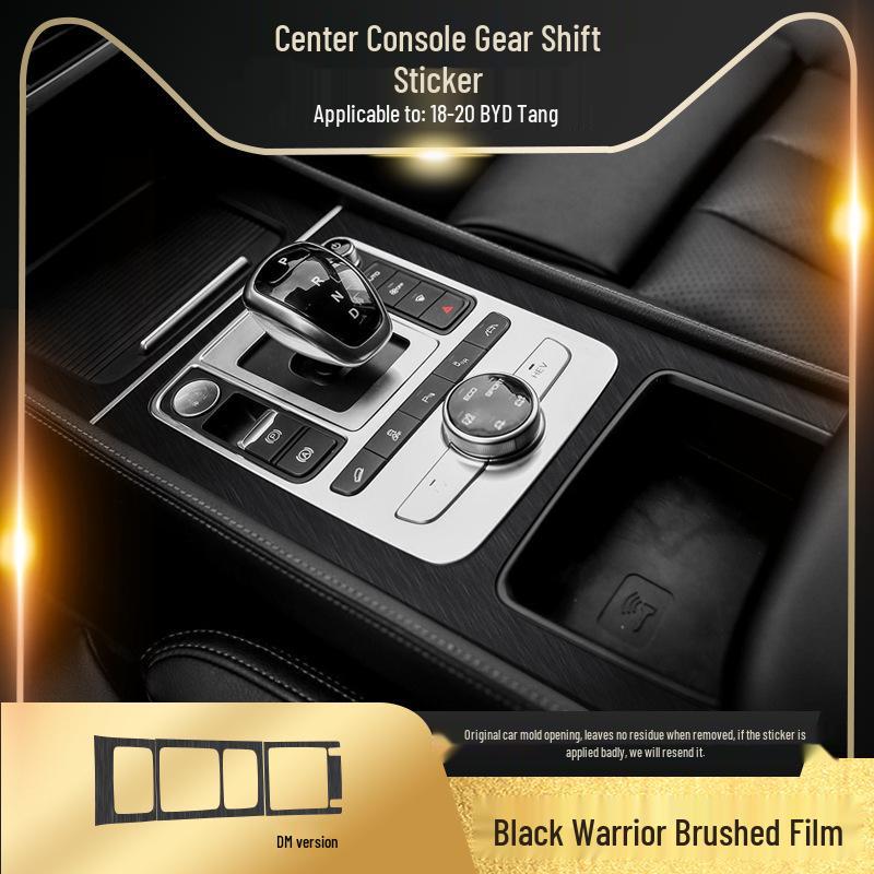 Black Warrior Gebürsteter Autoaufkleber für 17-21 BYD Tang Innenraum Mittelkonsolen Dekoration